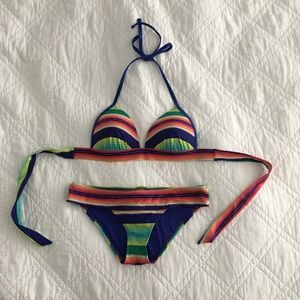 Aerie Rainbow Stripe Bikini - S